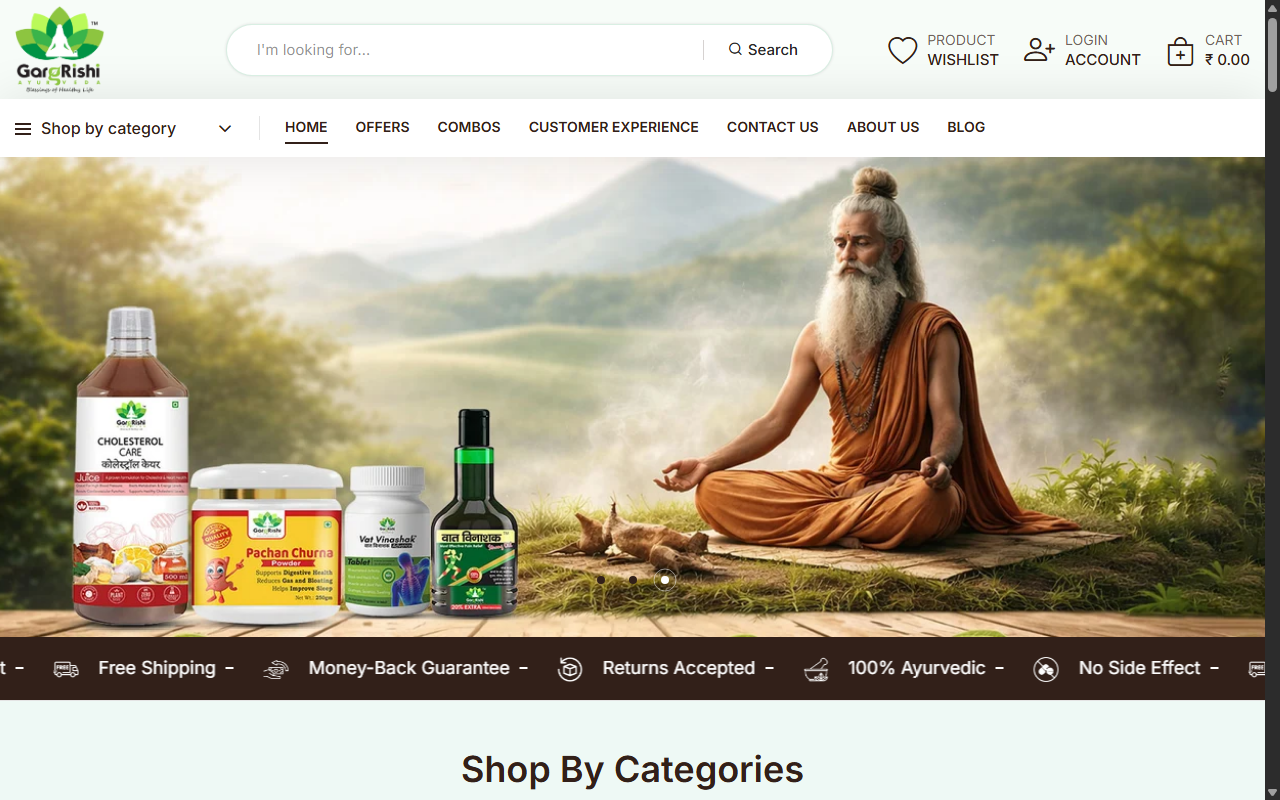 GargRishi Ayurveda Real Website